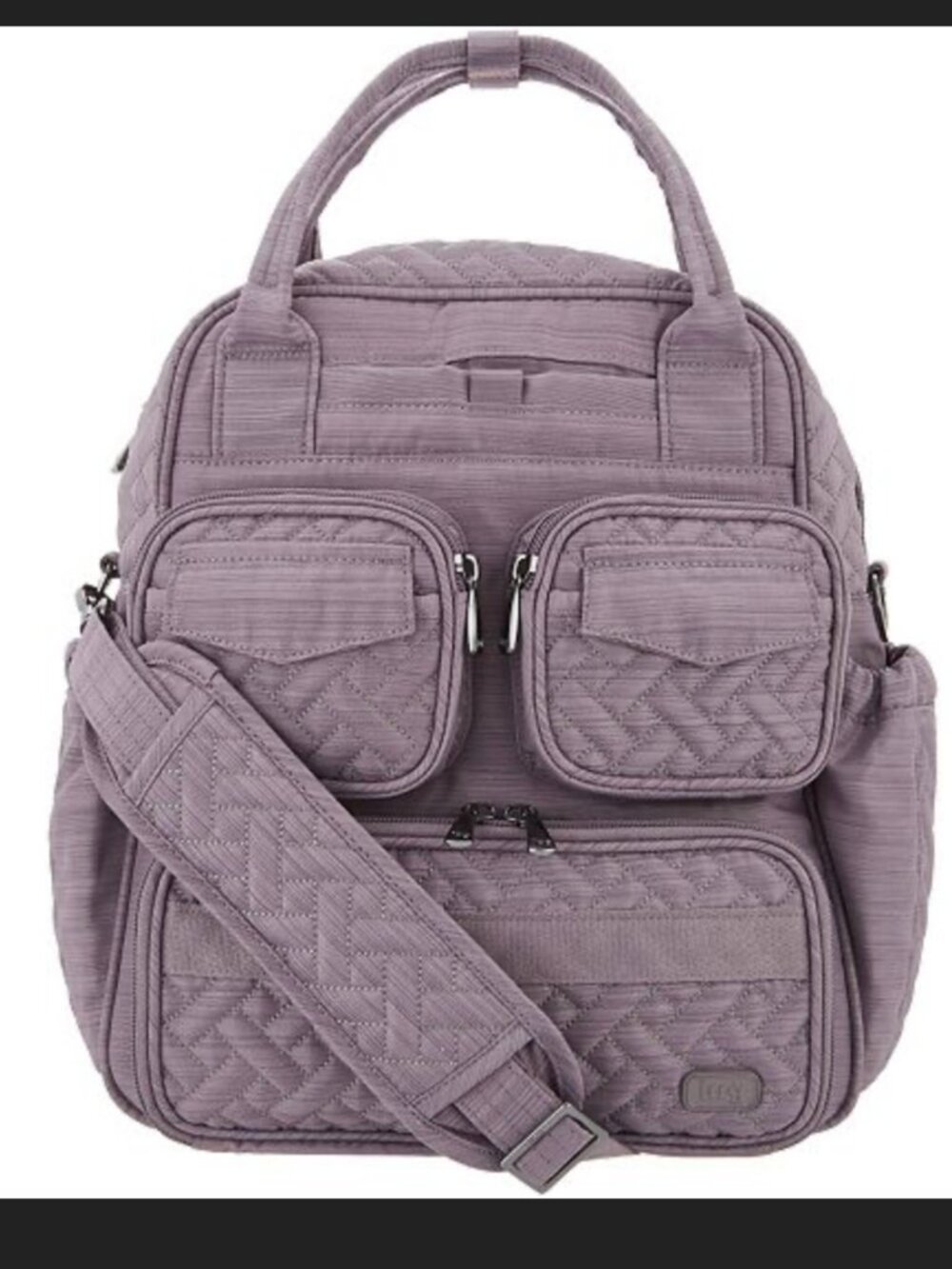 NWOT Lug Mini Puddle Jumper Basketweave Quilted Crossbody Tote Bag Grey Taupe
